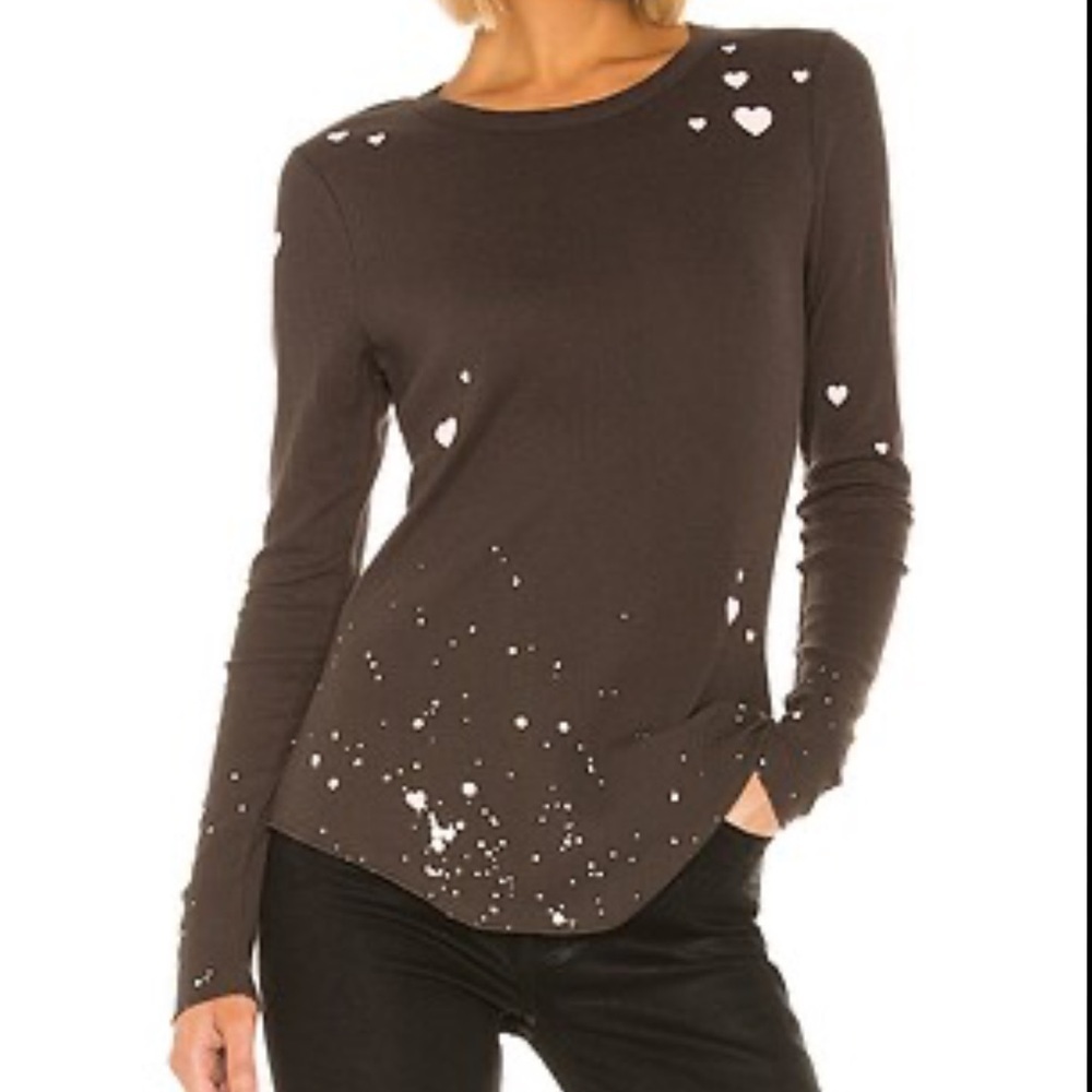 Chaser Pretty Little Hearts, Black, Long, Sleeved, Thermal Top